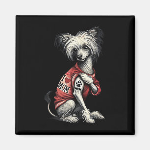 Funny I Love Mum Tattoo Chinese Crested Mum For Wo Magnet