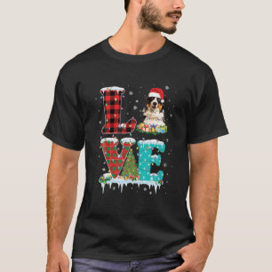 Funny I Love My Australian Shepherd Christmas Sant T-Shirt