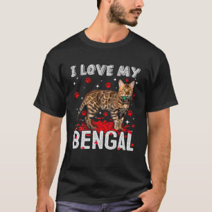 Funny I Love My Bengal Valentine Cat Lover T-Shirt