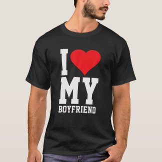 Funny I Love My Boyfriend Heart Valentine Matching T-Shirt