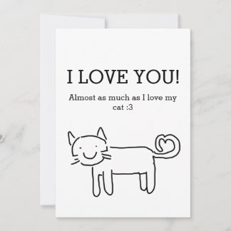 Funny I Love My Cat Valentine's day Holiday Card