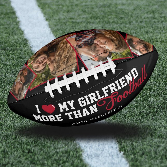 Funny I Love My Girlfriend 4 Photo Football (Creator Uploaded)