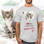 Funny I Love My Girlfriends Cat Custom Heart Photo T-Shirt<br><div class="desc">Who do you really love? Your girlfriend or her cat! Give the perfect gift to your boyfriend this valentines day with this funny cat lover shirt ! A must have for every cat lover, cat mum and cat dad ! A fun twist on I Love My Girlfriend, this shirt quote...</div>
