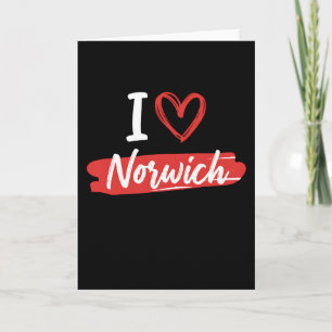 funny I Love Norwich Retro Tourist Travel Graphic Card