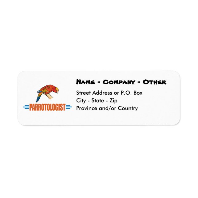 Funny I Love Parrots Return Address Label (Front)