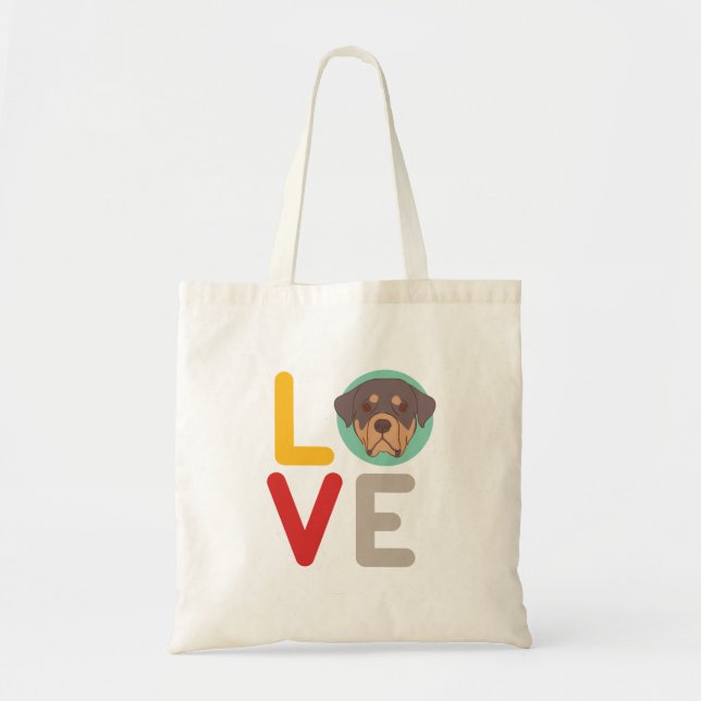 Funny I Love Rottweiler I Heart My Dog Puppy Lover Tote Bag (Front)