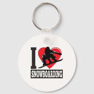 Funny I Love Snowboarding - Snow Lovers Gift Key Ring