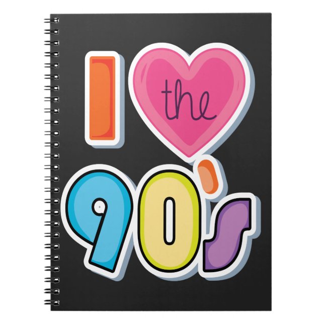 Funny I Love The 90's, 1990's Theme Party  Notebook (Front)
