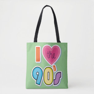 Funny I Love The 90's, 1990's Theme Party  Tote Bag