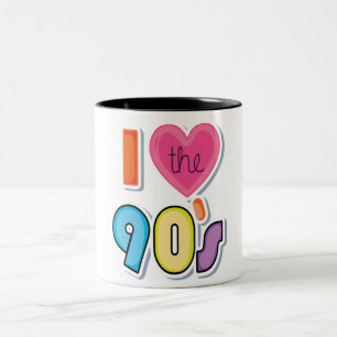 Funny I Love The 90's, 1990's Theme Party Two-Tone Coffee Mug