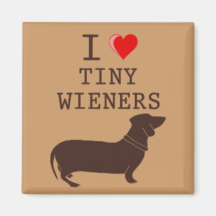 Funny I Love Tiny Wiener Dachshund Magnet