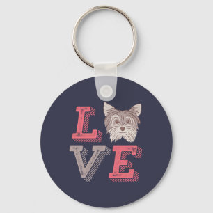 Funny I Love Yorkshire Terrier I Heart Dog Lover Key Ring