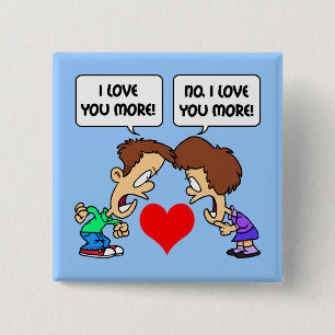 funny I love you 15 Cm Square Badge