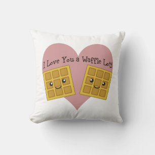 Funny I Love You A Waffle Lot Cute Kawaii Waffles Cushion