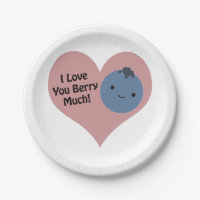 Funny I Love You Berry Much Cute Kawaii Blueberry