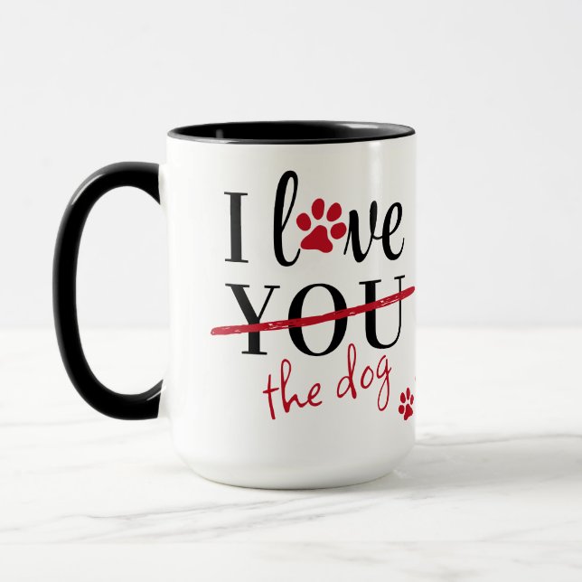Funny I Love You Dog Custom Pet Photo Valentines  Mug (Left)