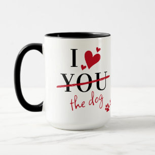 Funny I Love You Dog Valentines Custom Pet Photo Mug
