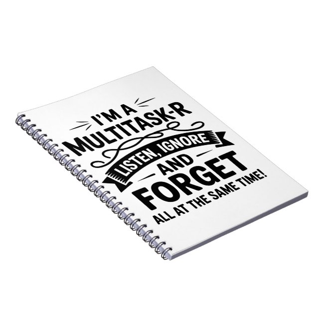 Funny I’m a Multitasker Saying Mom Life Dad Office Notebook (Right Side)