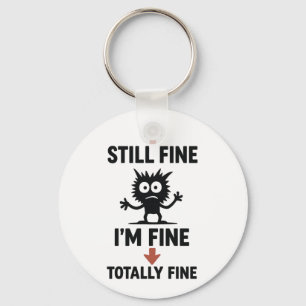Funny “I’m Fine” Arrows Cartoon T-Shirt Key Ring