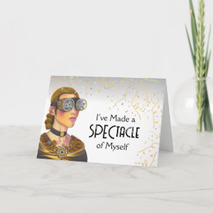 Funny I’m Sorry with Steampunk Goggles Lady Card