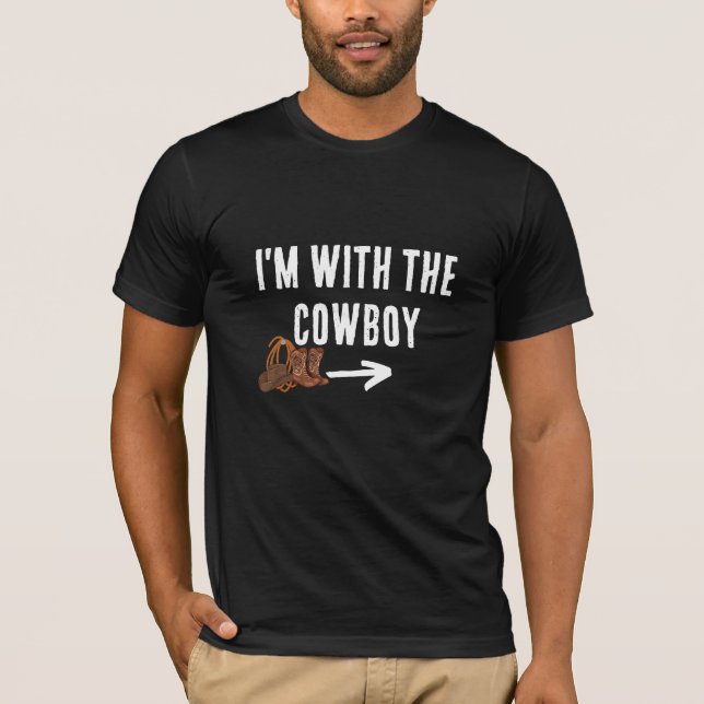 Funny “I’m With the Cowboy” Matching Halloween T-Shirt (Front)