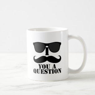 Funny I Moustache You A Question Black Sunglasses Coffee Mug