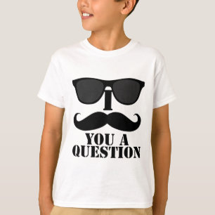 Funny I Moustache You A Question Black Sunglasses T-Shirt