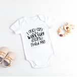 Funny - "I Only Cry When Ugly People Hold Me" Baby Bodysuit<br><div class="desc">Dress your little one in this hilarious and adorable baby bodysuit! Featuring the playful phrase "I Only Cry When Ugly People Hold Me, " this bodysuit is sure to bring smiles and laughter to everyone around. Made from soft, high-quality fabric, it ensures comfort and durability for your baby's delicate skin....</div>