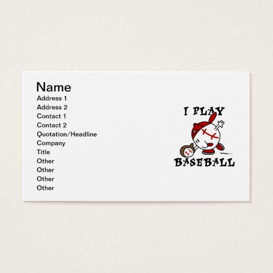 Funny I Play Baseball Tshirts and Gifts Business Card