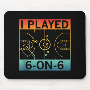 Funny I Played 6 On 6 Basketball Retro Apparel Tan Mouse Pad