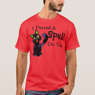 Funny I Put A Spell On You Retro Black Cat Hallowe T-Shirt