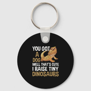 Funny I Raise Tiny Dinosaurs Bearded Dragon Pet Key Ring