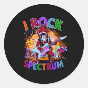 Funny I Rock The Spectrum Autism Mother Awareness Classic Round Sticker