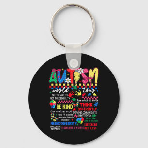 Funny I Rock The Spectrum Autism World Tour Autism Key Ring