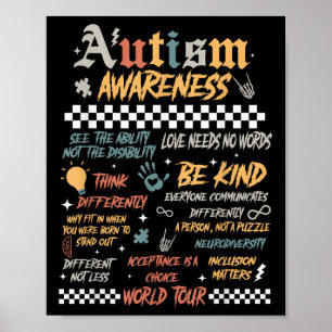 Funny I Rock The Spectrum Autism World Tour Autism Poster