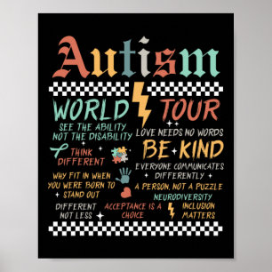 Funny I Rock The Spectrum Autism World Tour Autism Poster