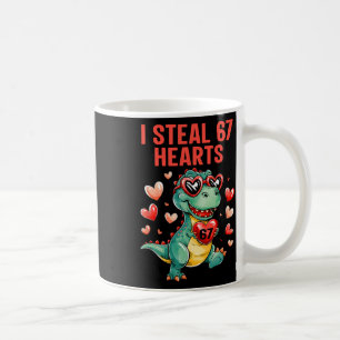 Funny I Steal 67 Hearts T-rex Dinosaur Valentine  Coffee Mug