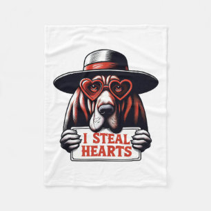 Funny I Steal Hearts Kids Mens Womens Bloodhound V Fleece Blanket