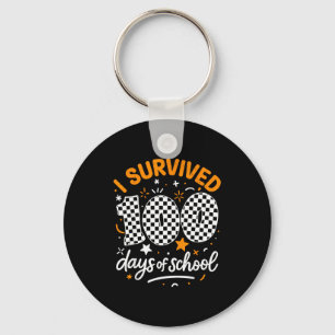 Funny I Survived 100 Days Of School Student Teache Key Ring