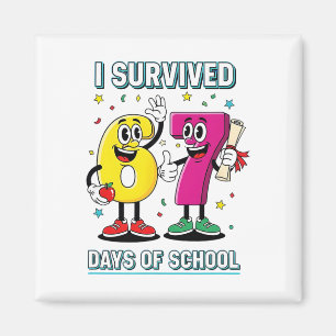 Funny I Survived 67 Days School Meme Kids Teacher Magnet