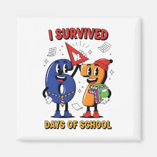 Funny I Survived 67 Days School Meme Kids Teacher Magnet