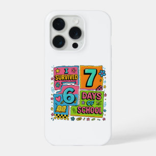 Funny I Survived 76 Days School Colourful Teacher iPhone 15 Pro Case