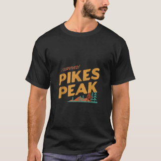 Funny I Survived Pikes Peak Retro Colorado Bigfoot T-Shirt