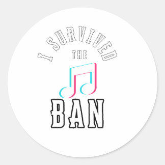 Funny I survived the social media ban 2025 Classic Round Sticker