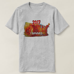 Funny  I Survived  US Summer Heat Wave  Map T-Shirt