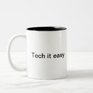 Funny I.T. Computer Humour Minimalist Monogram Two-Tone Coffee Mug