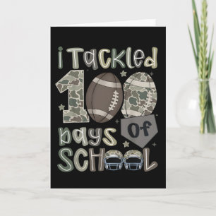 Funny I Tackled 100 Days School Football Kids Card