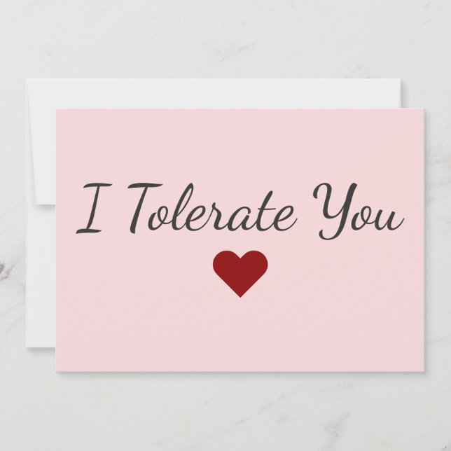 Funny I Tolerate You Love Humor Valentine’s Day Holiday Card (Front)