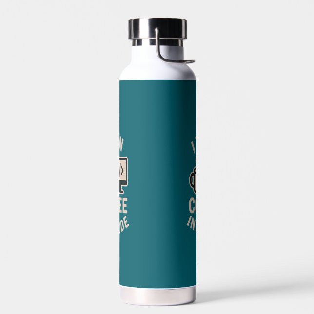 Funny I Turn Coffee Into Code Water Bottle (Left)
