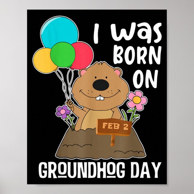 Funny I Was Born On Groundhog Day  Poster (Front)